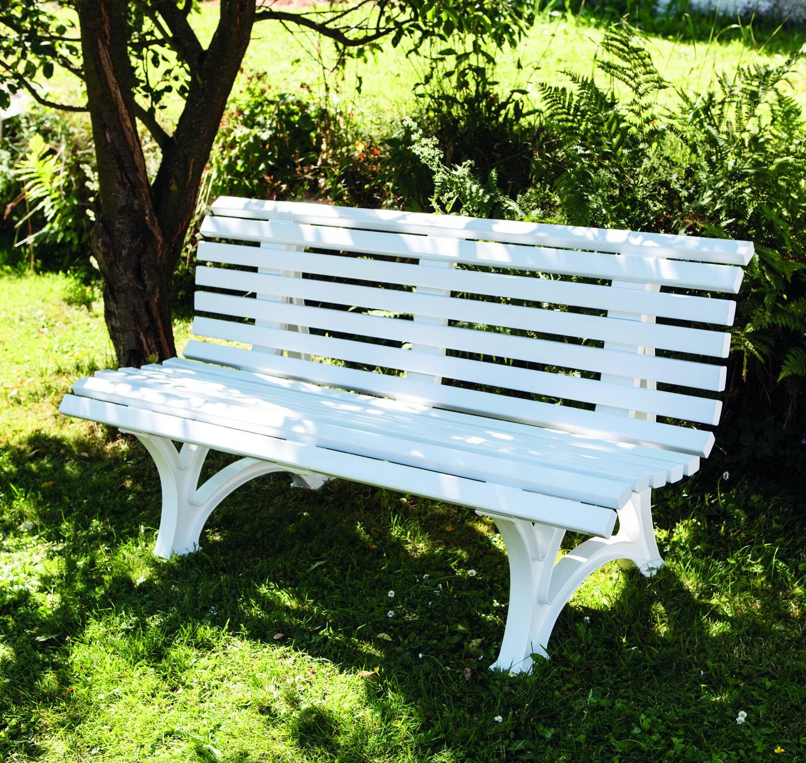 Gartenbank HELGOLAND - weiß - 150 cm