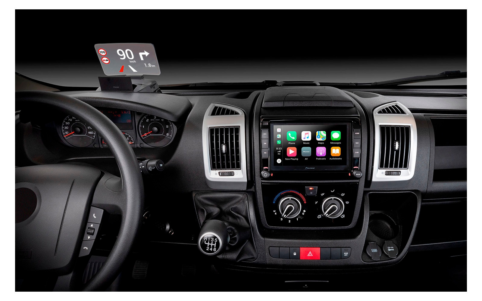 Pioneer Headup-Display Erweiterung für Fiat Ducato 8