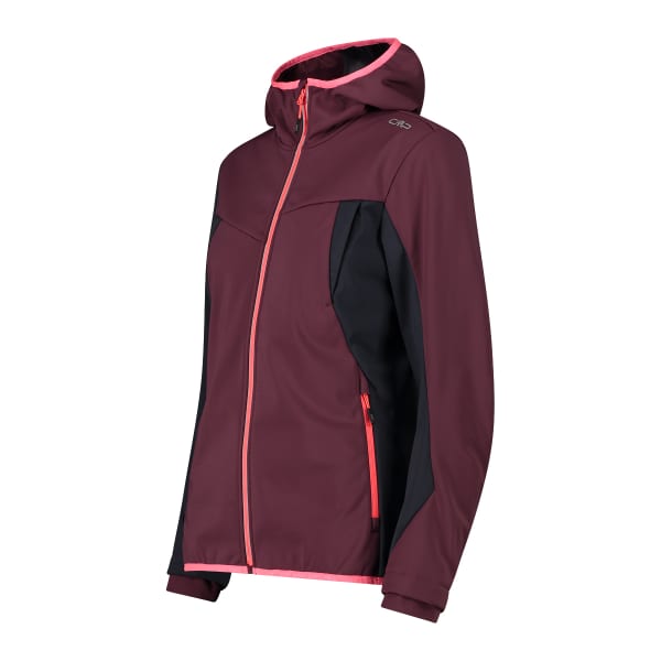 Veste softshell CMP WOMAN JACKET FIX HOOD BURGUNDY