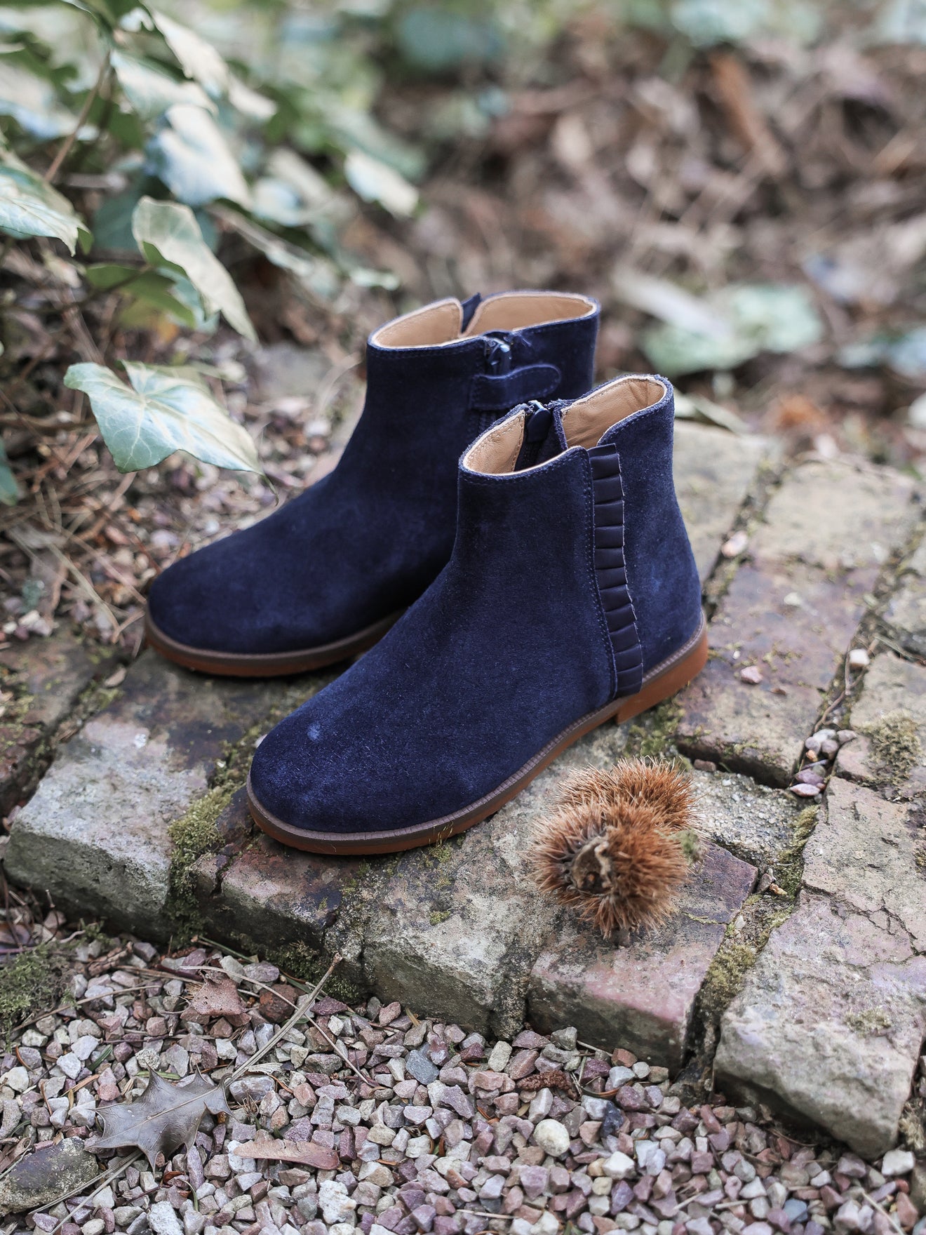 Boots froufrou en cuir Fille