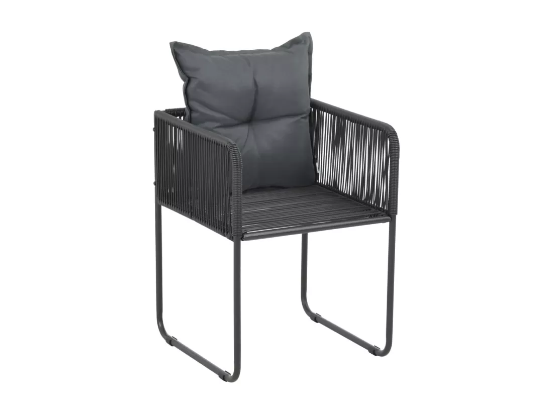 Salon de jardin 5 pcs PVC Résine tressée Noir et marron