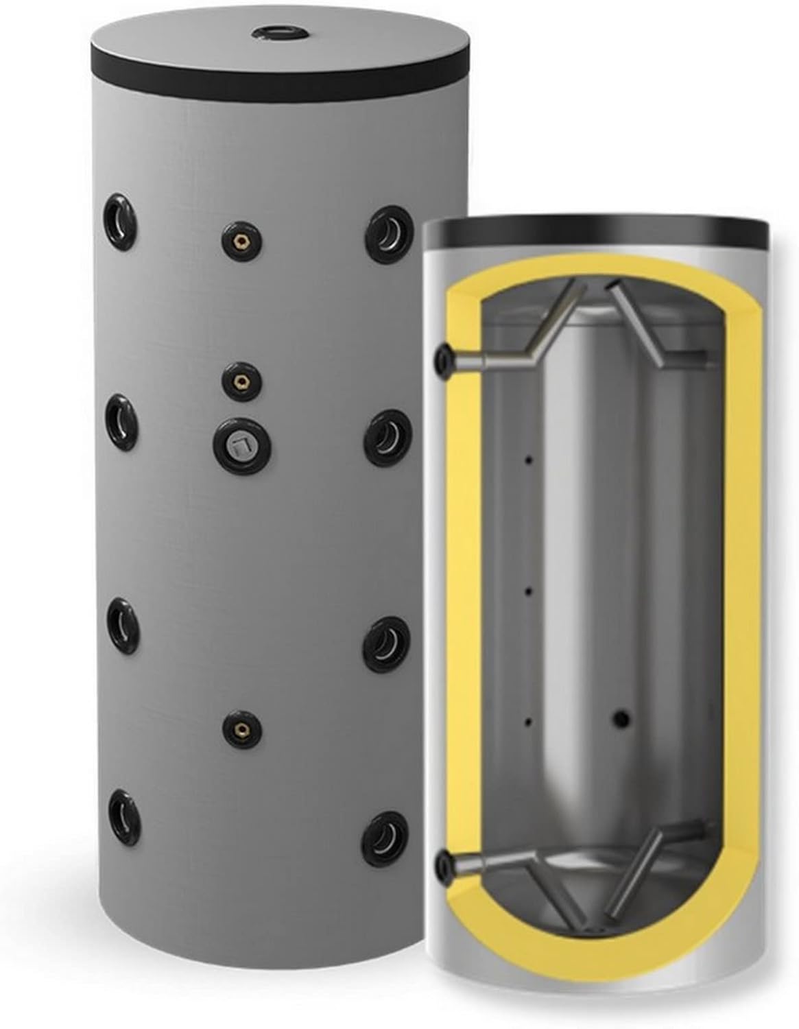 Pufferspeicher ohne Wärmetauscher für Heizungssysteme, BHKW, Wärmepumpen - 300 Liter