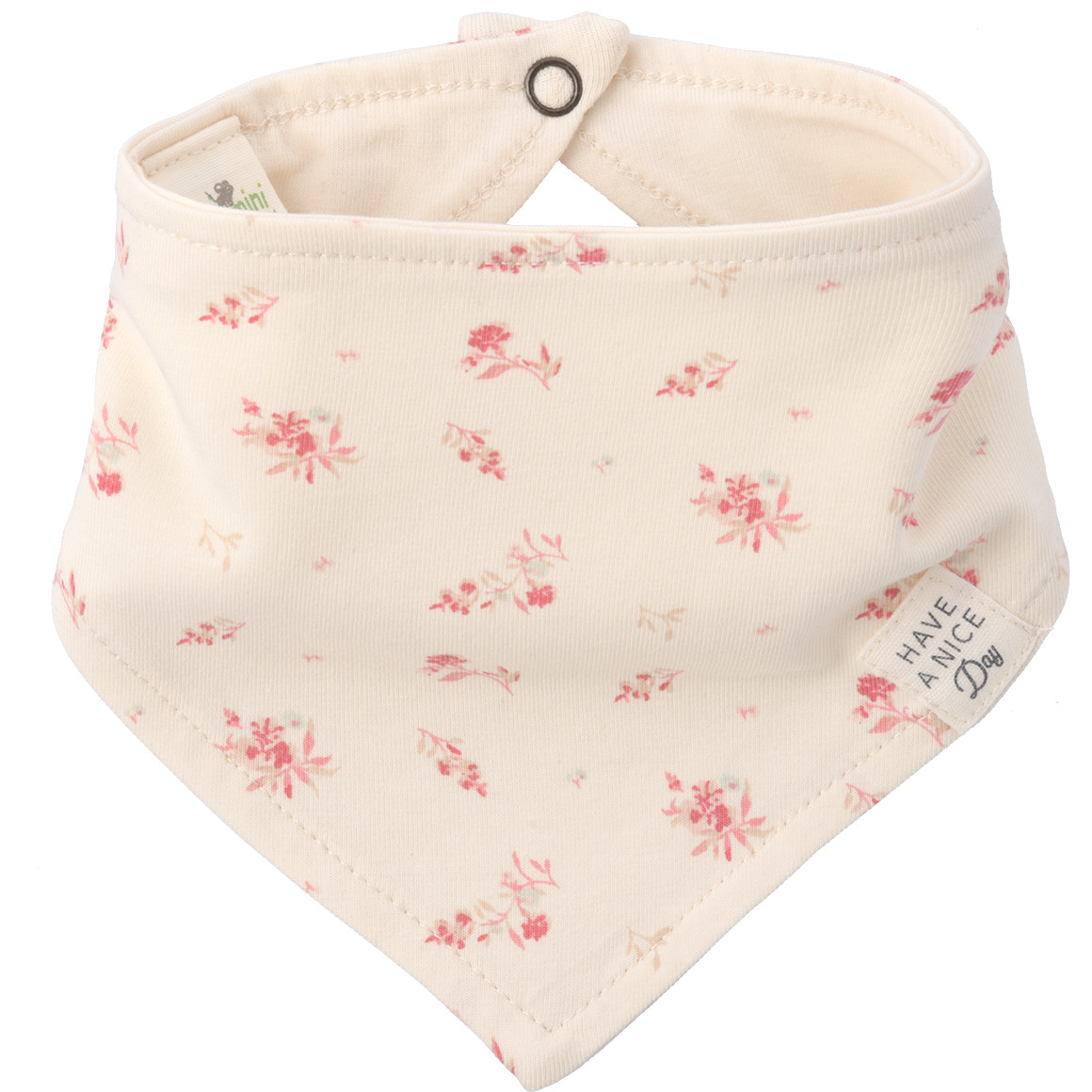 Topomini Pure Collection Baby Bandana mit Blümchen weiss / pink