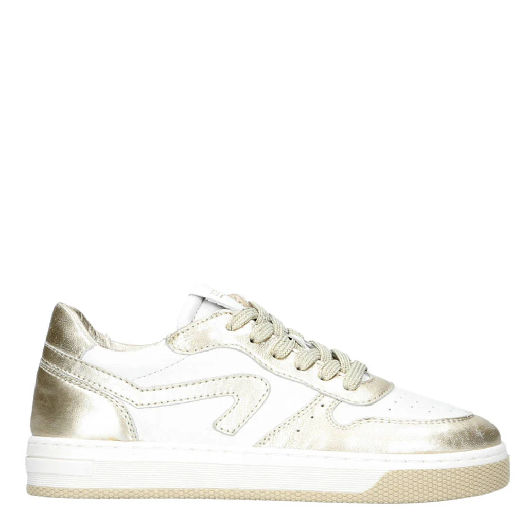 Hip leren sneakers wit/goud