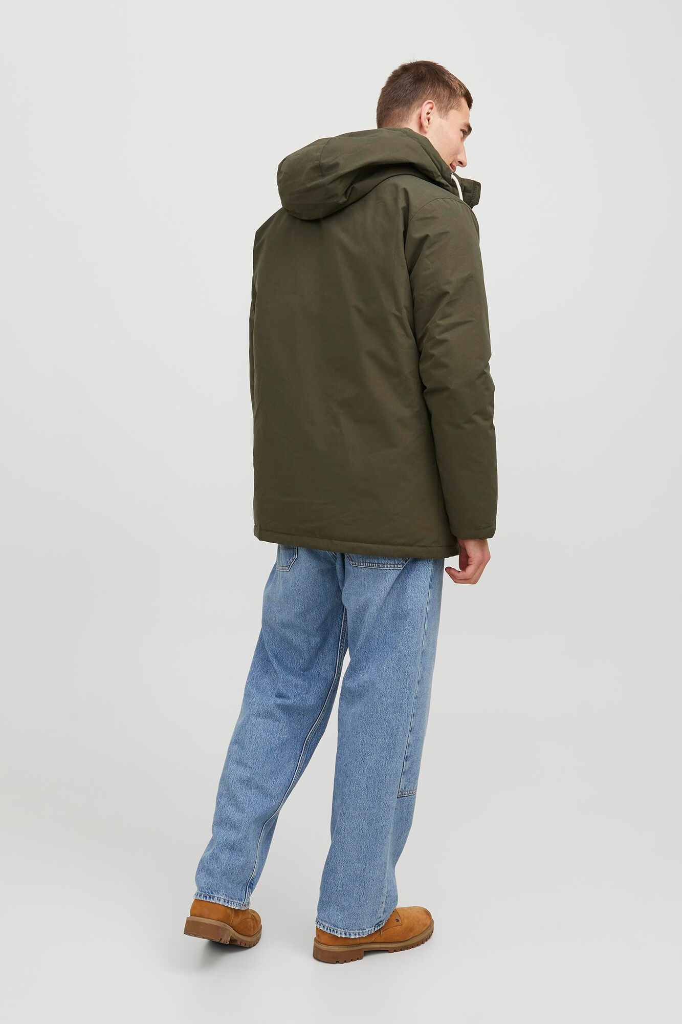Parka com capuz ajustável
