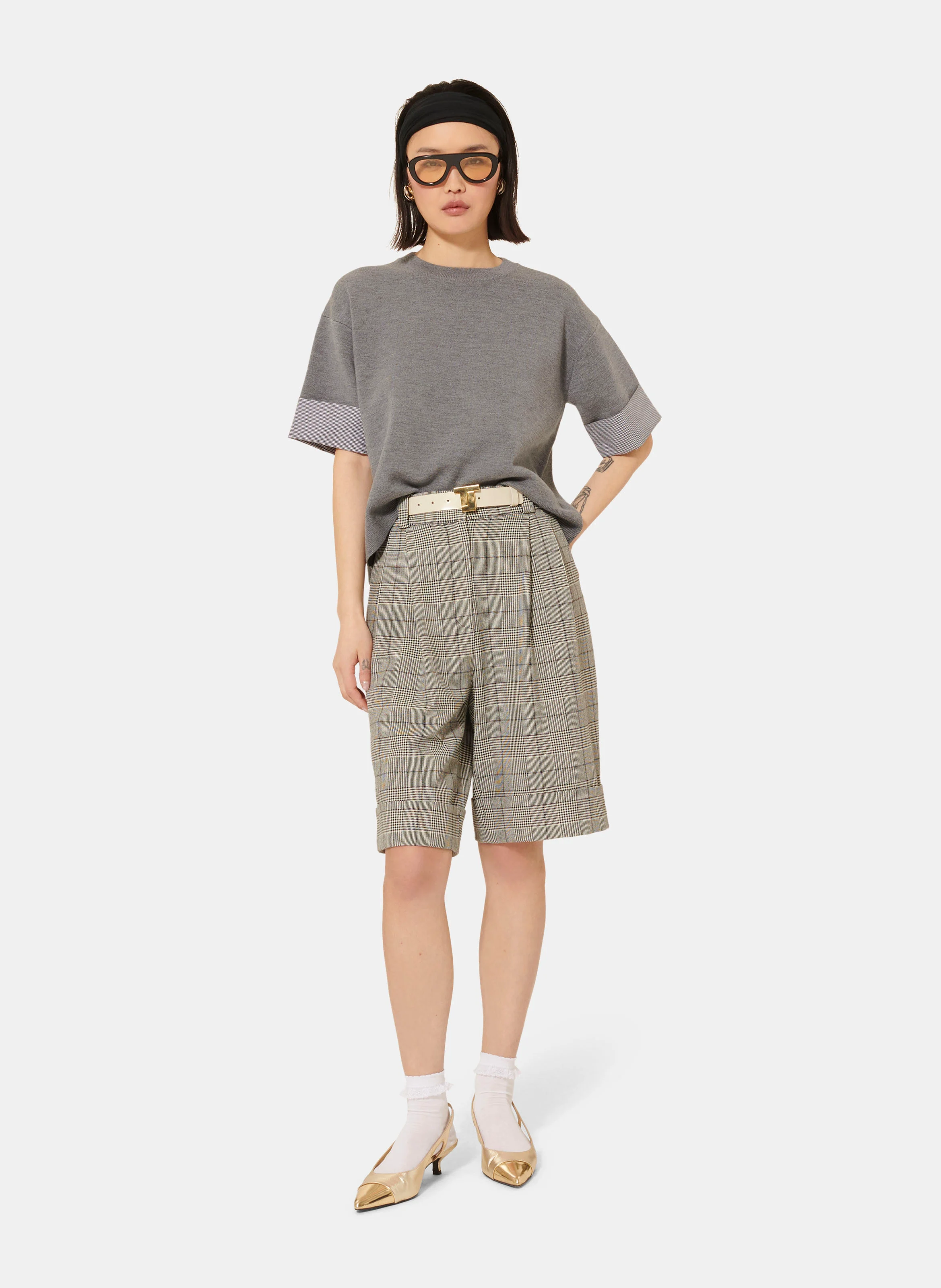 PRIMER - Pull col rond ample en laine mélangée | Gris
