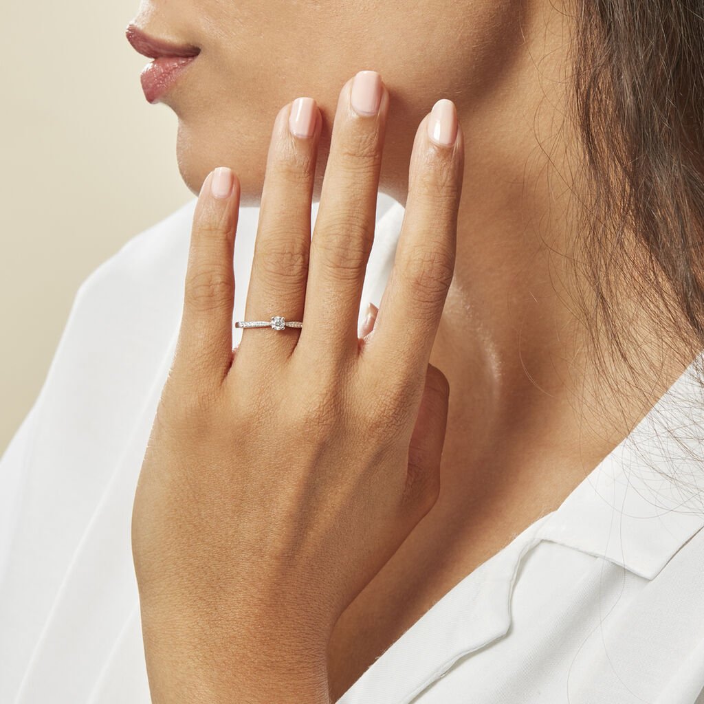 Bague Solitaire Hemera Or Blanc Diamant