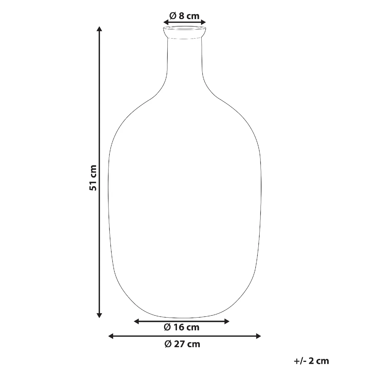 BELIANI Vase DALCHINI - Verre 51 cm Marron