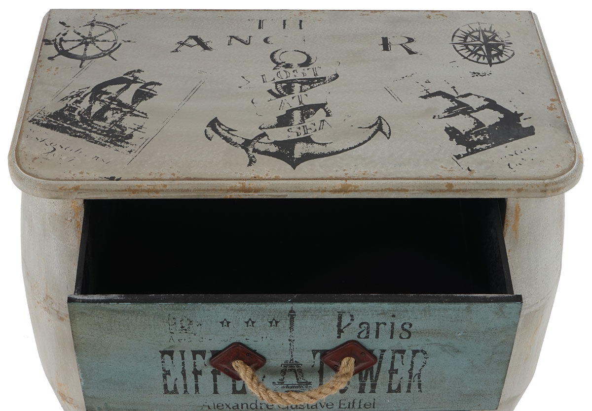 Kommode Cadiz Schubladenkommode Schrank Shabby-Look, Vintage, 74x70x36cm