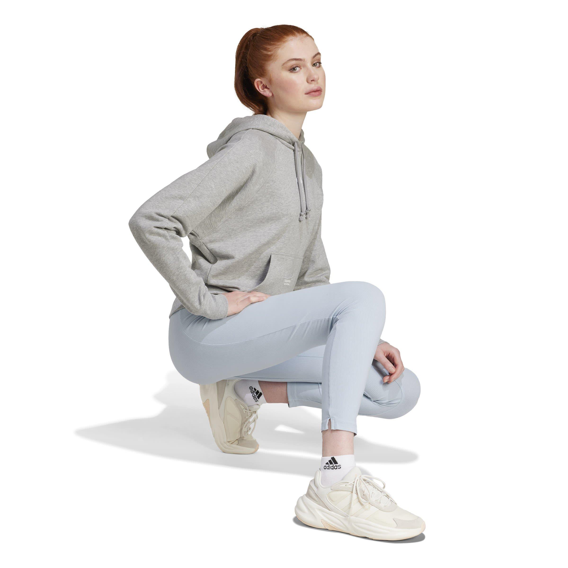 adidas Signature Graphic Embroidery French Terry Loose Hoodie Womens