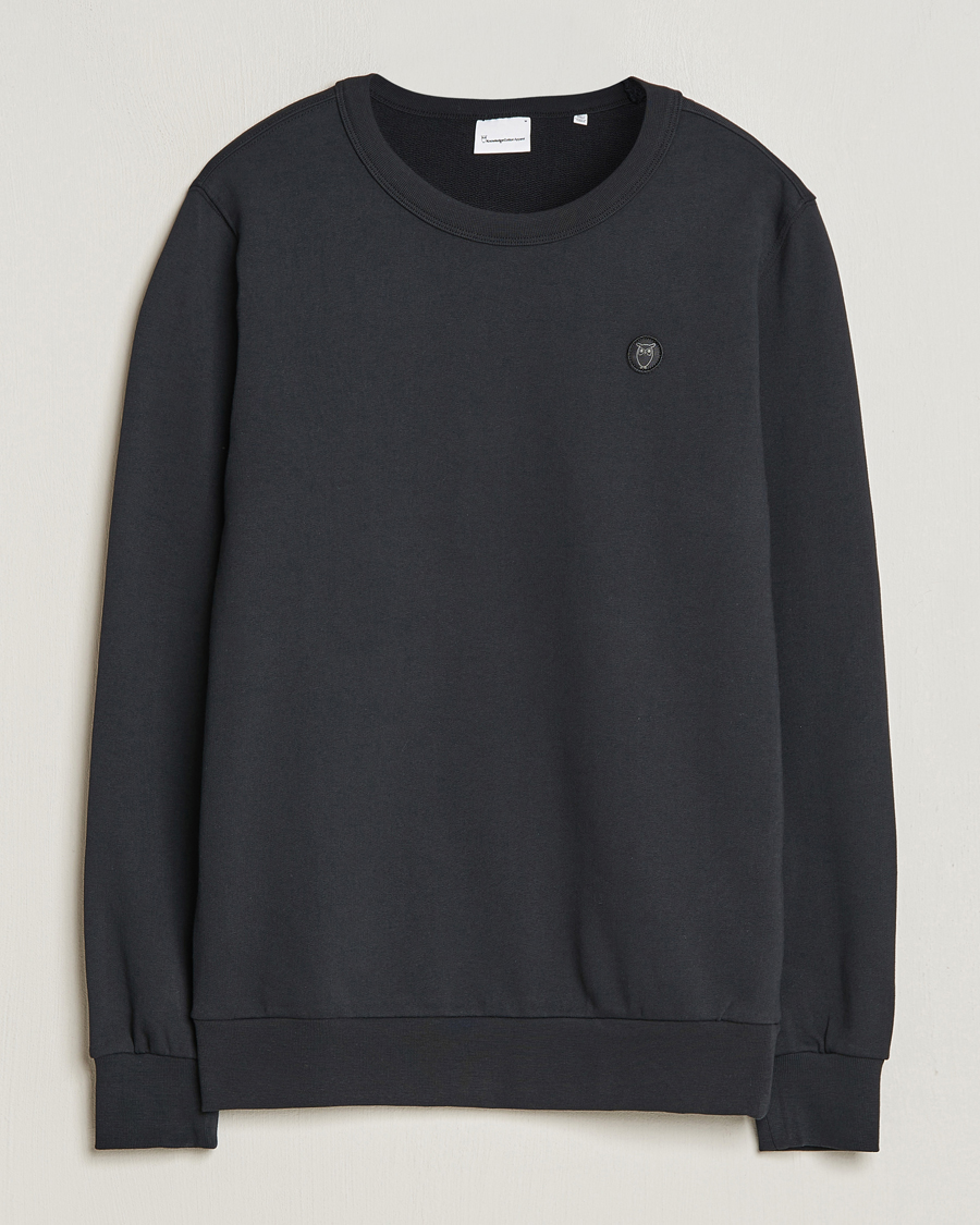 KnowledgeCotton Apparel Erik Badge Sweatshirt Jet Black