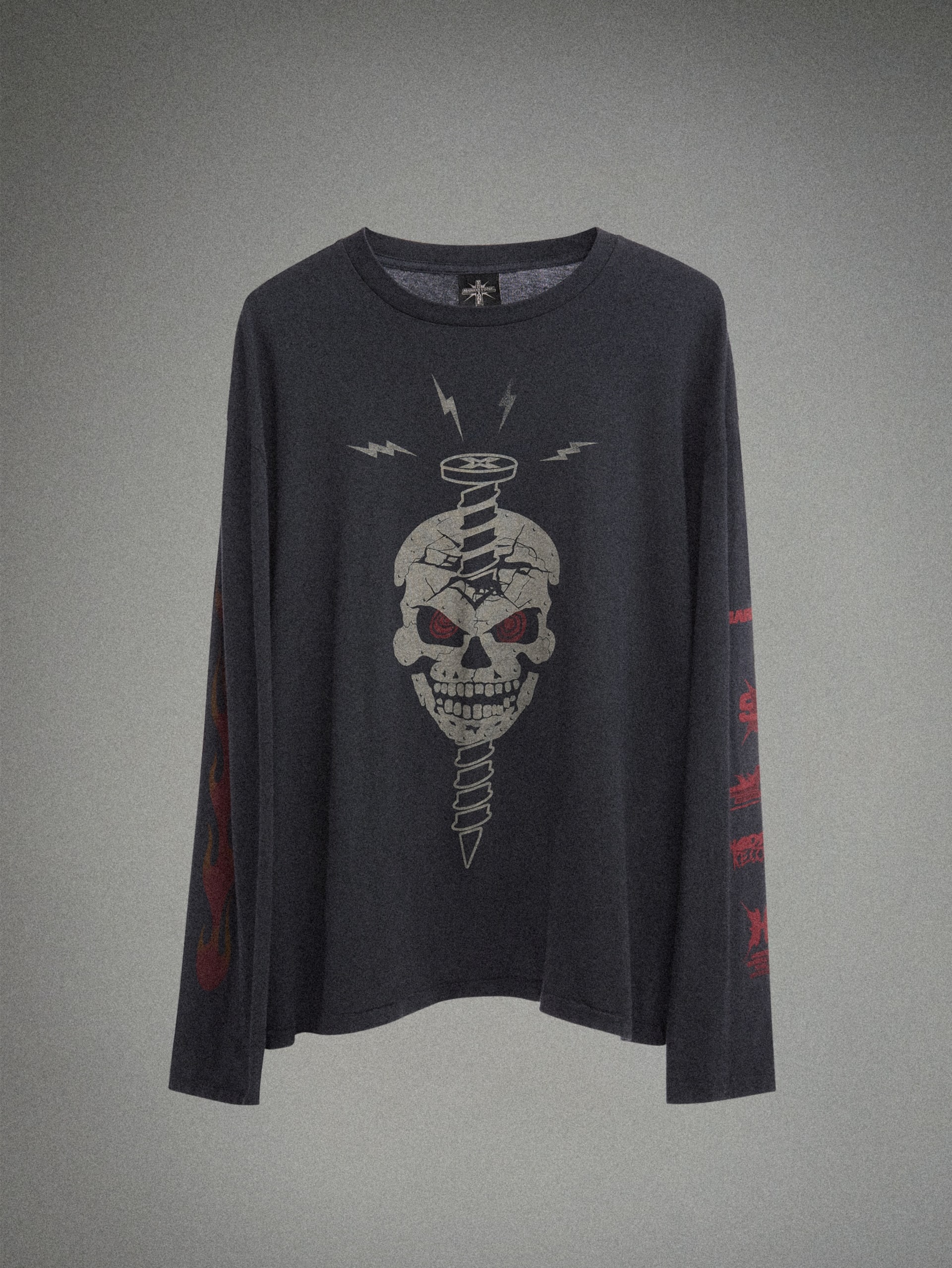 Camiseta de manga comprida HARDSTONE com estampa de caveira