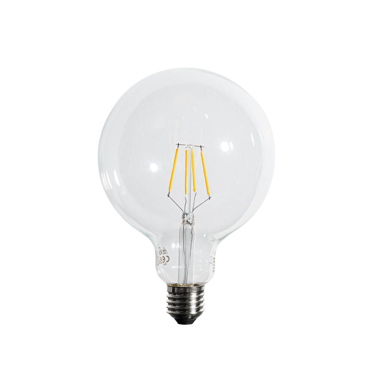 E27 dimbare LED spiraal filament G125 5W 450 lm 2200K