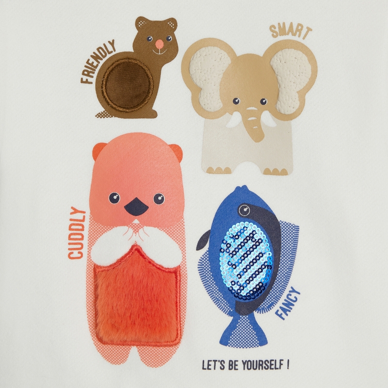 Sweat sensoriel en molleton bébé fille