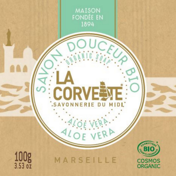Savon douceur bio La Corvette Savonnerie du midi aloe vera 100g