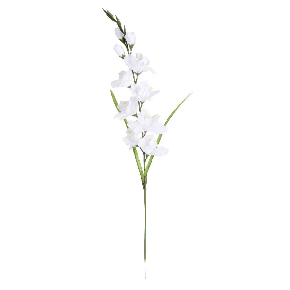 Fleurs artificielles glaïeul blanc ou ivoire 1 tige L75cm - 2 modèles