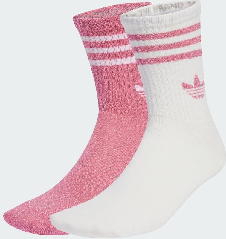 adidas - 3-Stripes Glitter Crew Socks - Zwart - 2 Paar