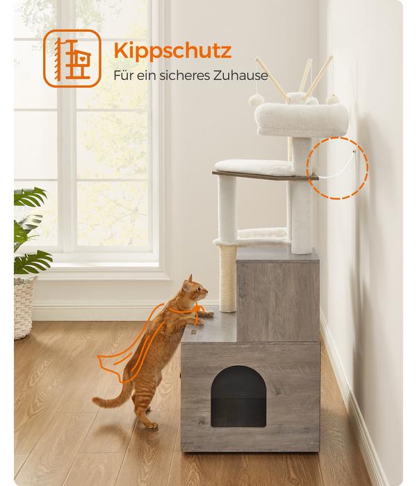 Feandrea Kratzbaum mit Katzenklo-Schrank, ca.