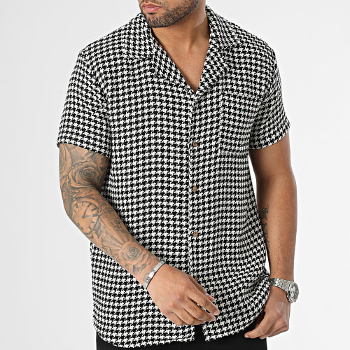 Chemise Manches Courtes Noir Blanc