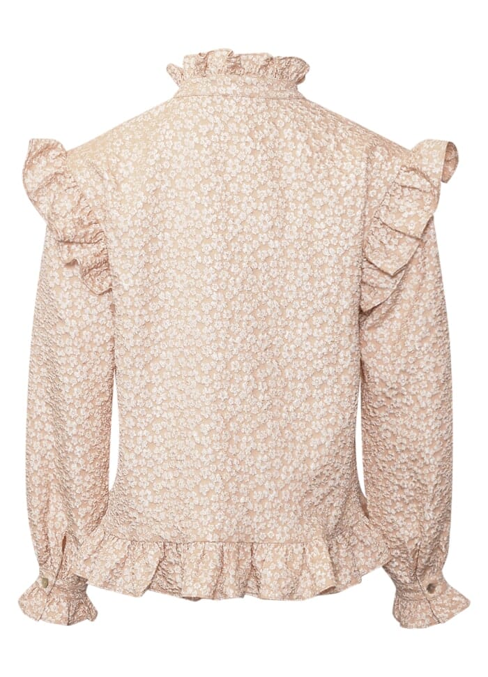 Noella Reno Ruby Ruffle Blouse 1206 oyster