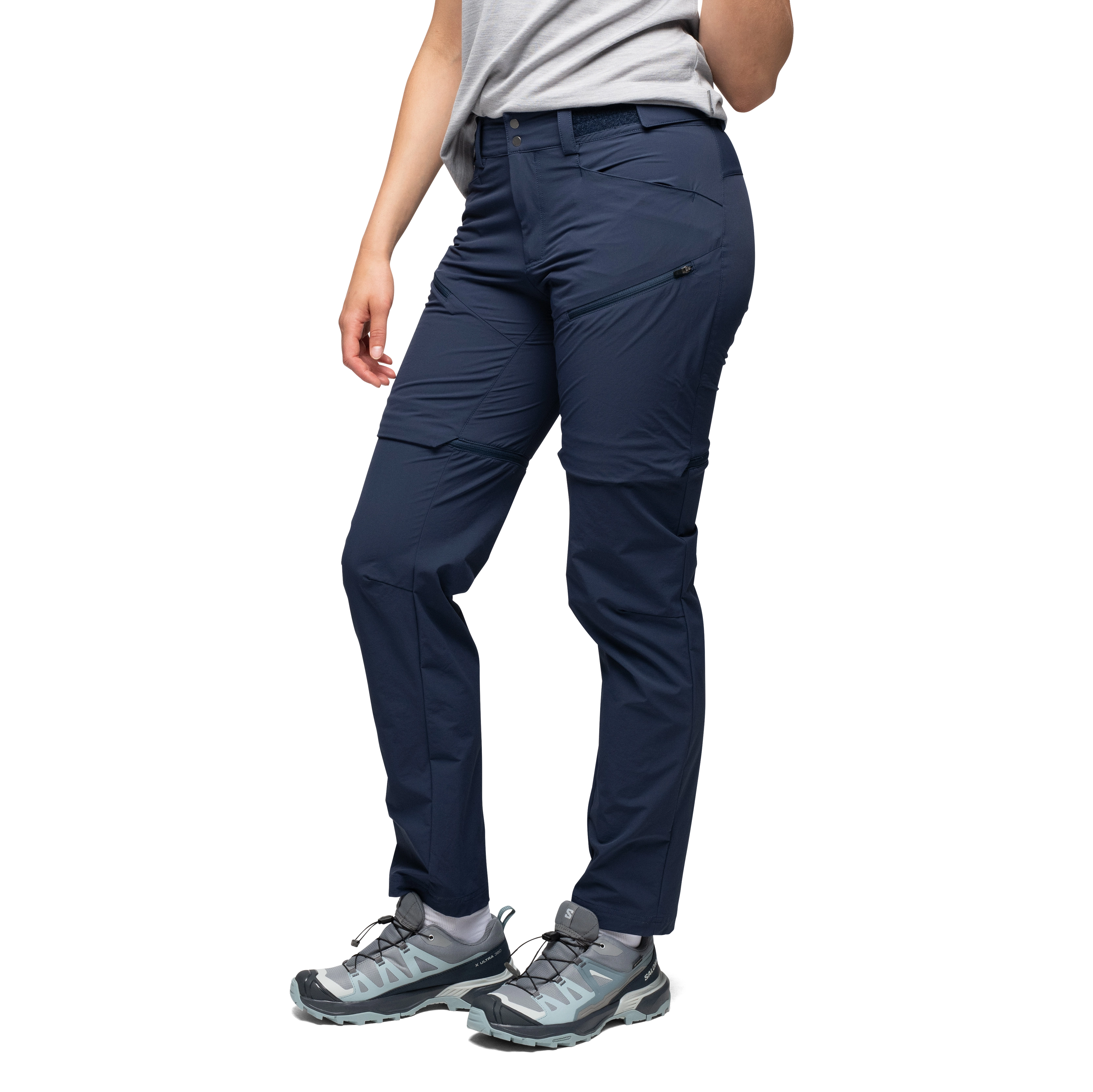 Convertible Zip-Off Softshell Pants Women Navy Blue