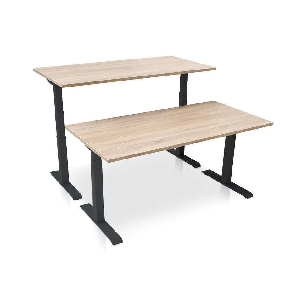 MRC PRO elektrisch ARBO zit-sta bureau - 180x80 cm - midden eiken