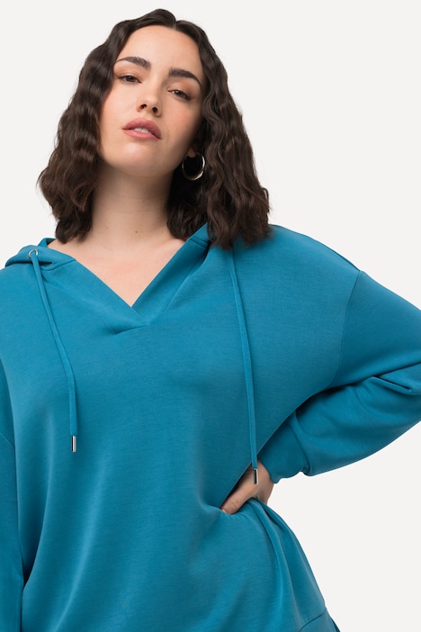 Hoodie, Oversized, V-Ausschnitt, Langarm, Kapuzenshirt