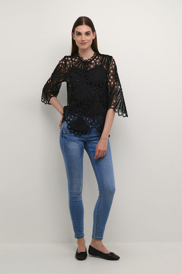 Cream CRLhilla Lace Blouse Pitch black