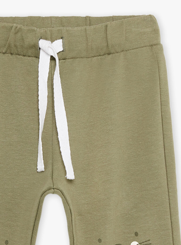 Pantalon molleton kaki avec animaux