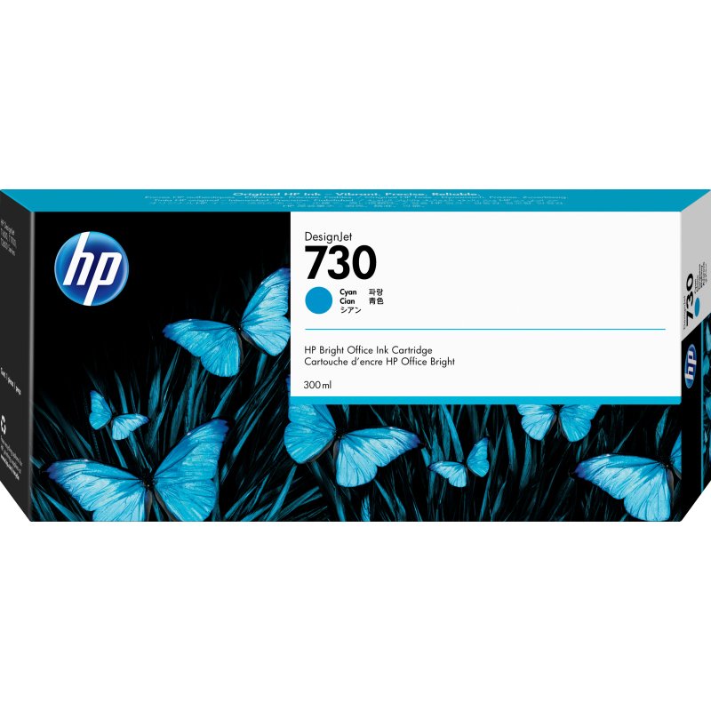HP Cartouche d’encre 730 DesignJet cyan, 300 ml