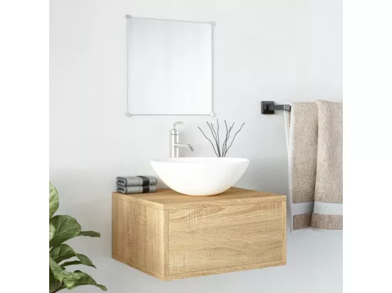 Ensemble de meubles salle de bain 2 pcs chêne bois d'ingénierie