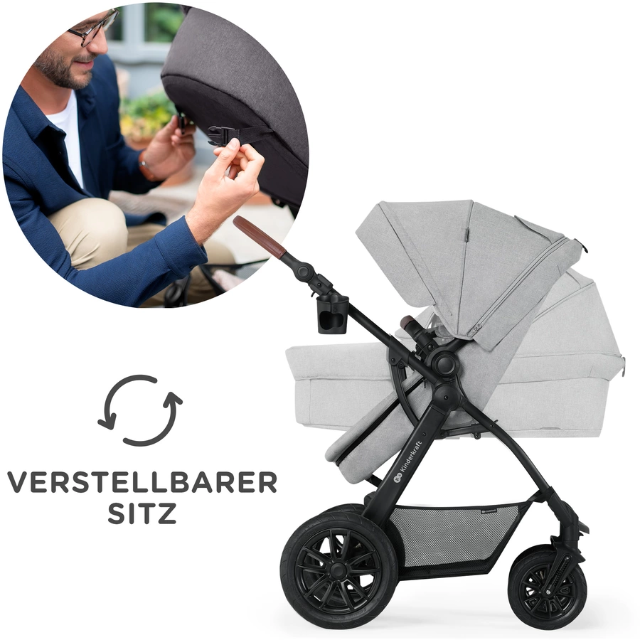 Kinderkraft Kombikinderwagen 3 in 1 XMOOV dark gray