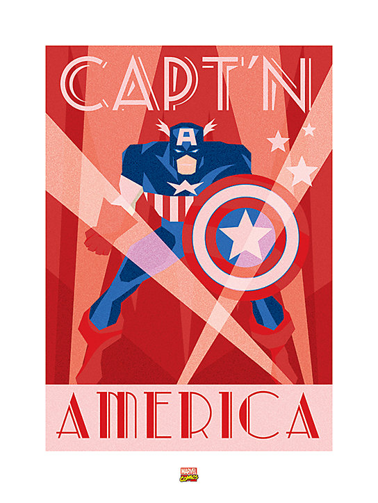 Affiche Captain America Dada Art l.60 x H.80 cm