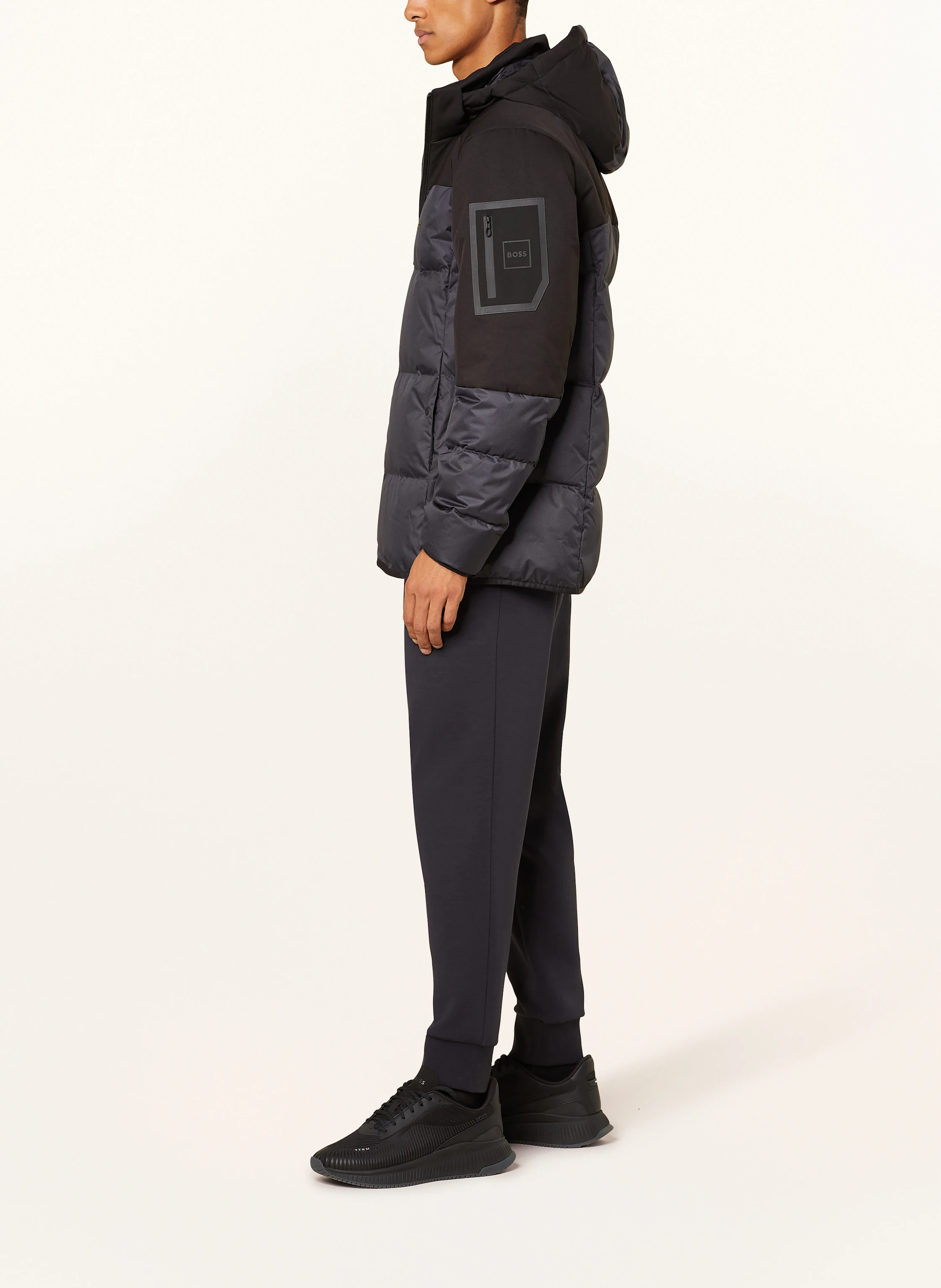 BOSS Lightweight-Daunenjacke HAMAR mit abnehmbarer Kapuze