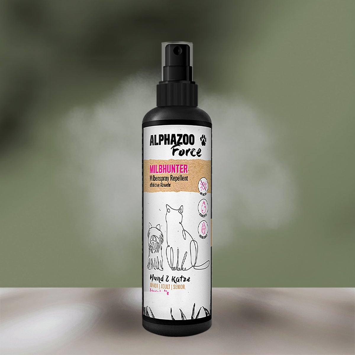 ALPHAZOO MilbHunter Mijtspray 200ml voor honden en katten | Krachtige anti-mijtbehandeling