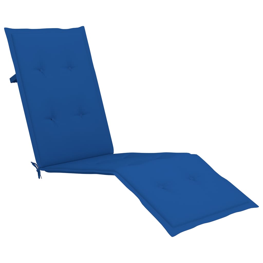 Transat chaise longue bain de soleil lit de jardin terrasse meuble d'extérieur avec repose-pied et coussin acacia solide 02_0