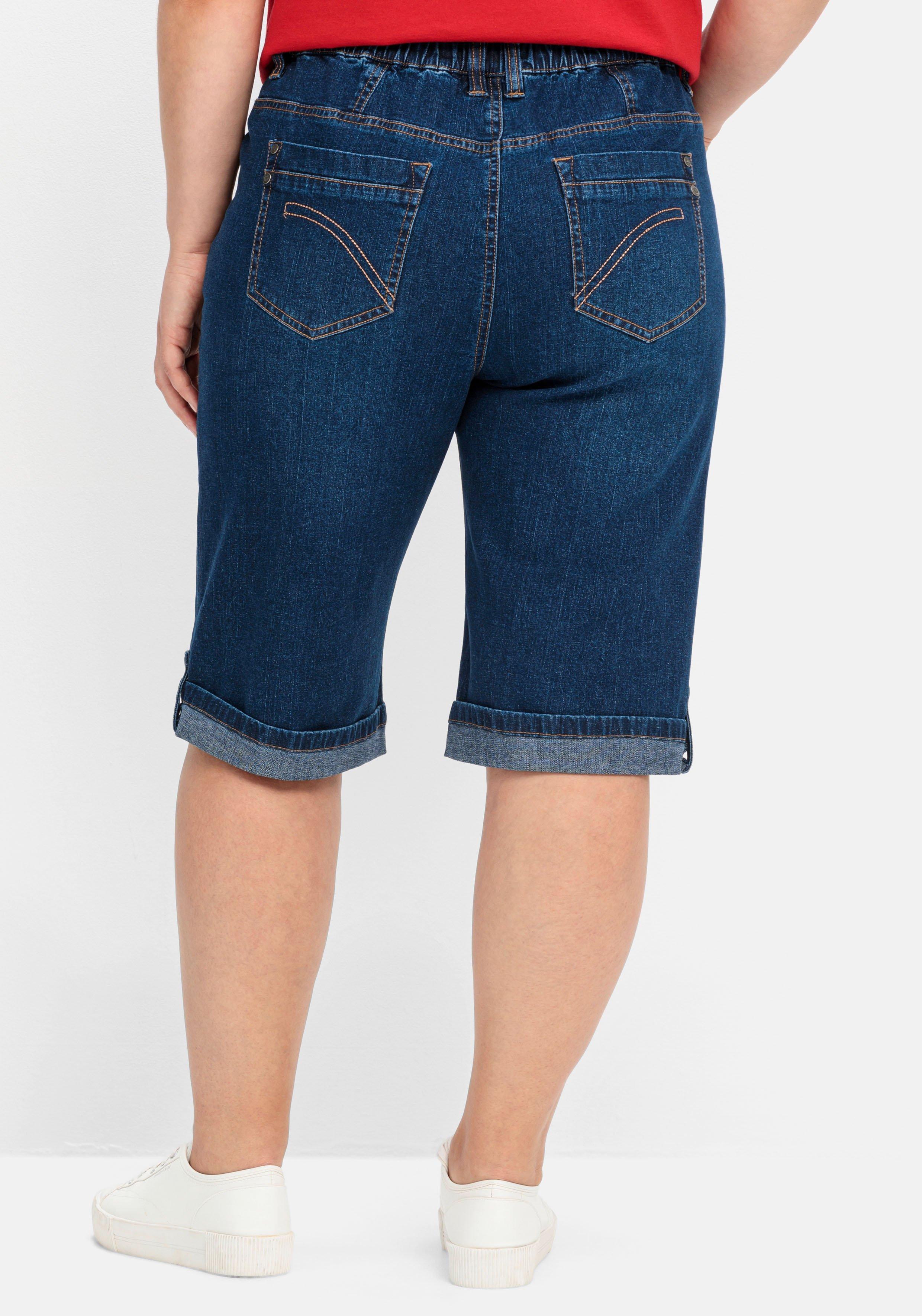 Jeans-Bermudas mit fixiertem Aufschlag