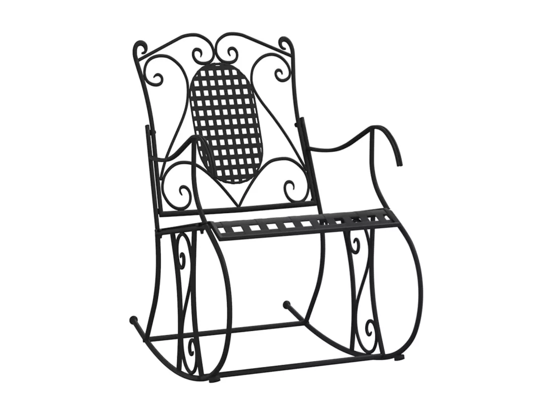 Banc à bascule 84 cm noir acier
