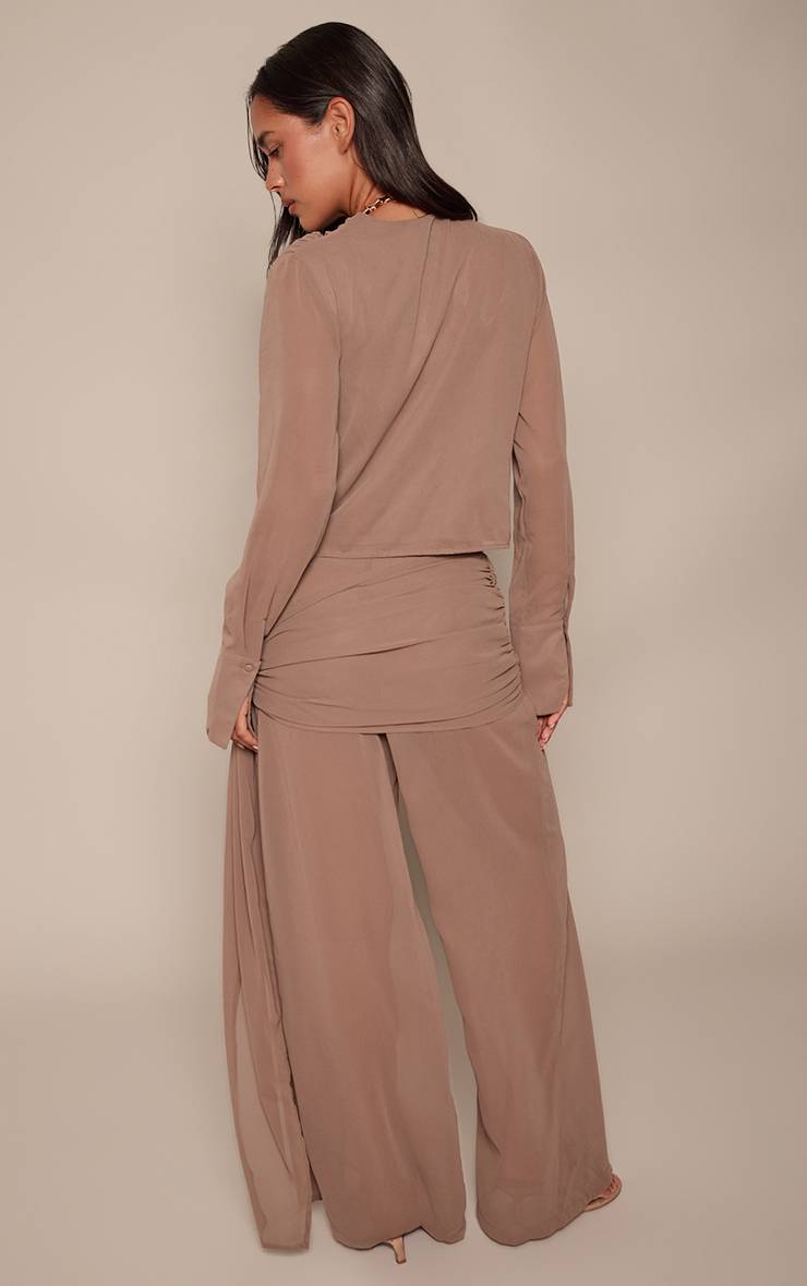 Champignon Pantalon Froncé À Nouer En Mousseline - Ensemble Coordonné