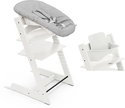 Stokke Tripp Trapp Matstol Bundle inkl. Newborn Set, White/Grey