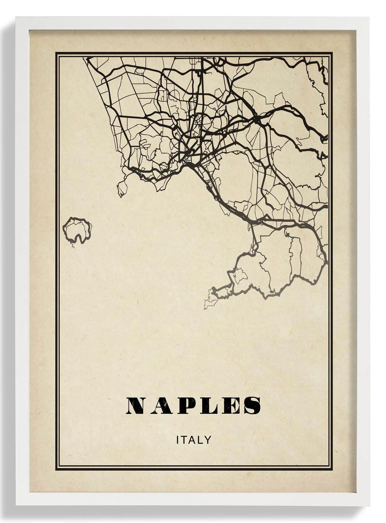 Neapel Stadt Sepia