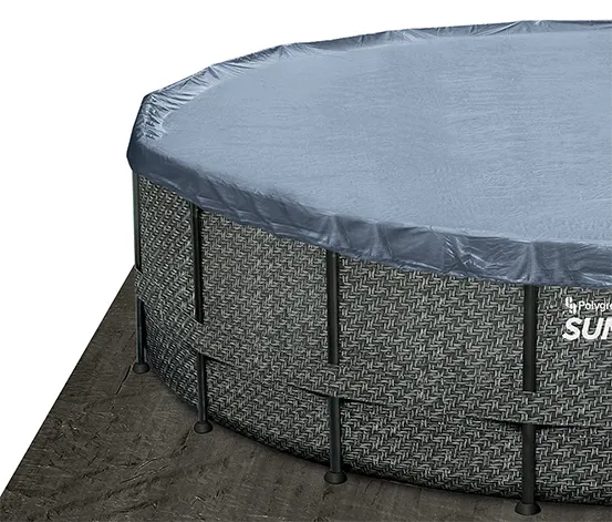 Summer Waves Active-Frame-Pool, Rattan, Ø ca. 427 cm