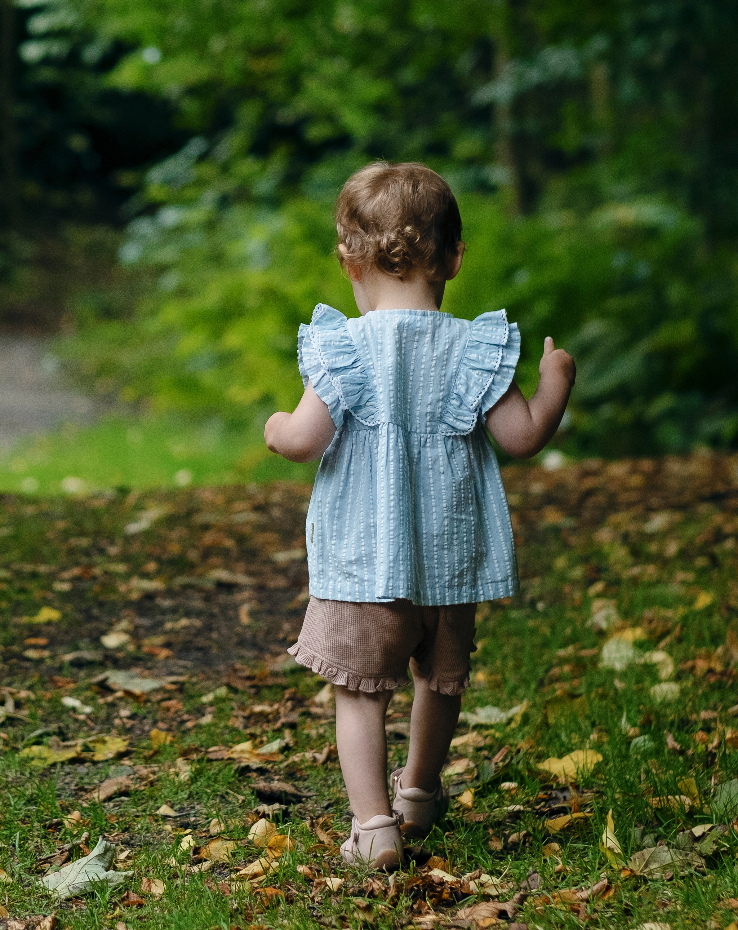 Bluse GROA mit Flügelärmeln in zen blue
