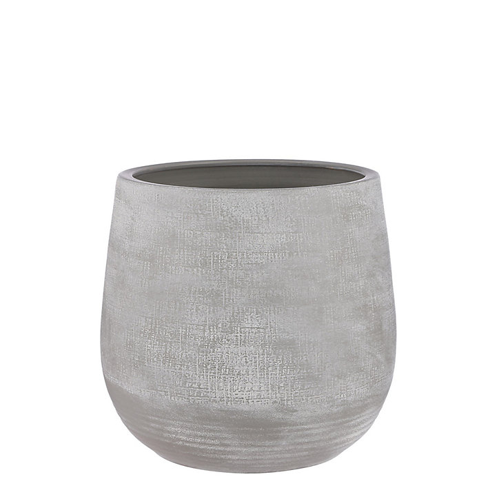 Pot rond terre cuite Victor rond gris ø36 x h.33 cm