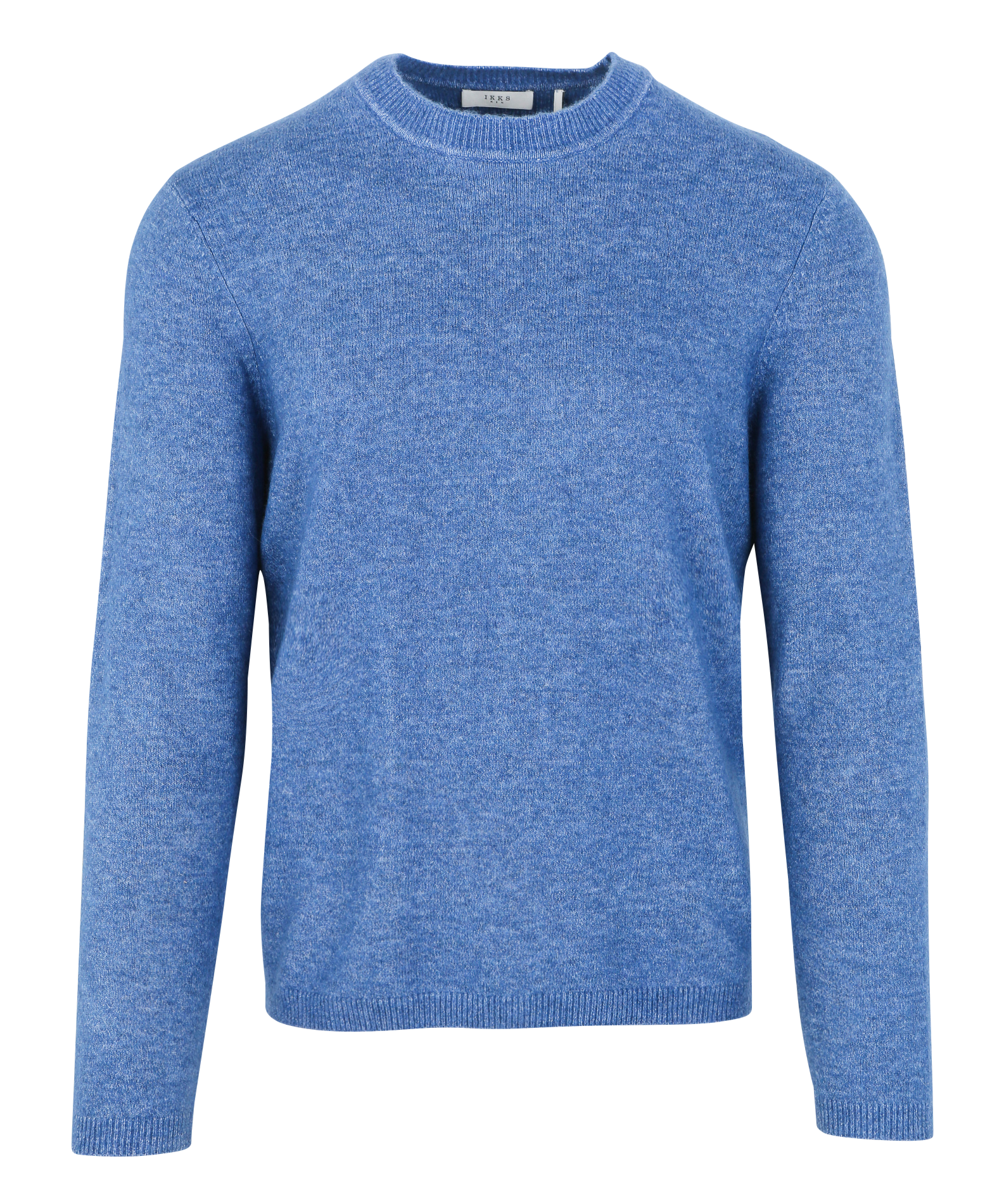 Pull col rond en maille duveteuse| Bleu