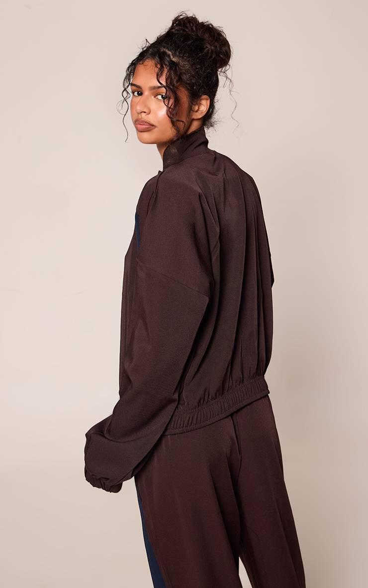 Veste Col Montant En Tricot À Rayures Contrastées
