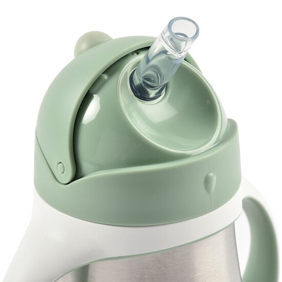 Tasse en inox avec paille   Vert Sauge        250 ml   de               Béaba