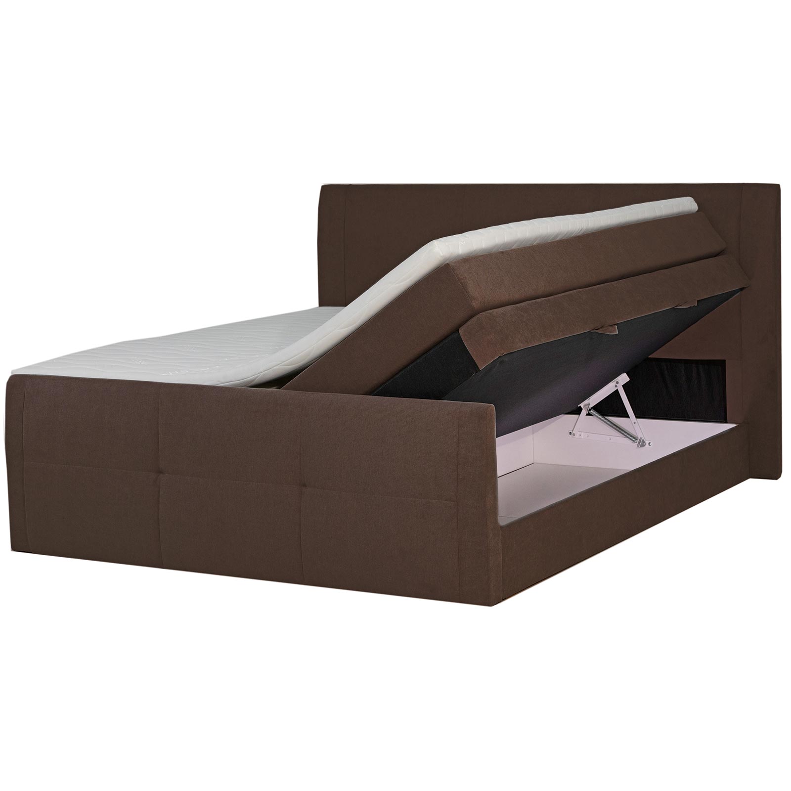Boxspringbett - braun - mit Bettkasten - H3 - 180x200 cm