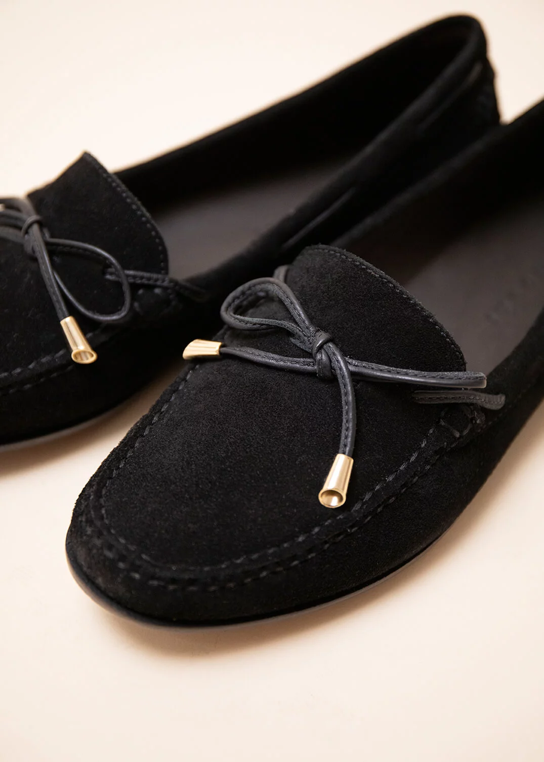 MOCASSIN LACE METAL VELOURS NOIR