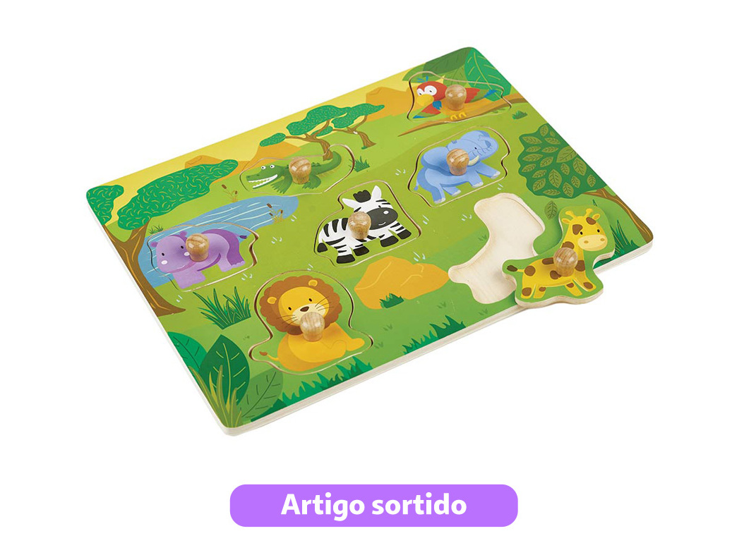 PUZZLE ONE TWO FUN EM MADEIRA MODELOS SORTIDOS
